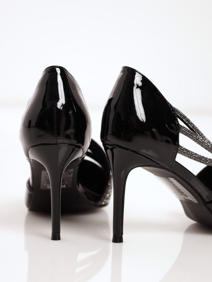 Ladies Pointed Closed-Toe Stiletto Heel - Black