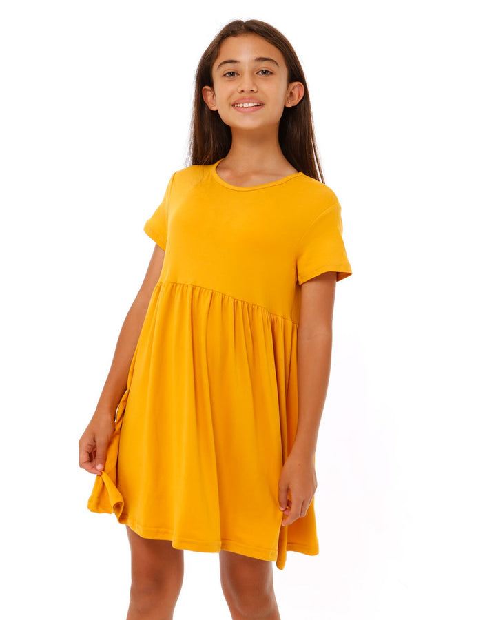 Girls Dress - Mustard