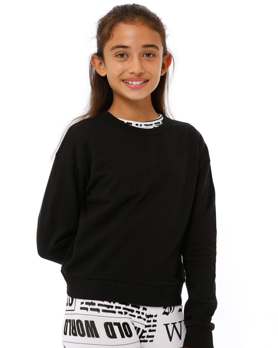 Girls Fleece Top - Black