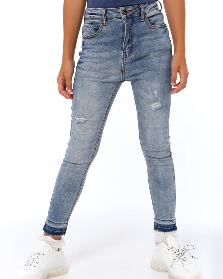 Big Girls Light Blue High Rise Fashion Skinny Denim Jean