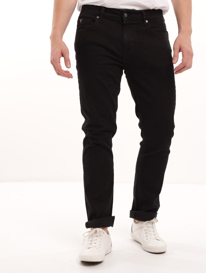 Men's Black Slim Straight Denim Jean