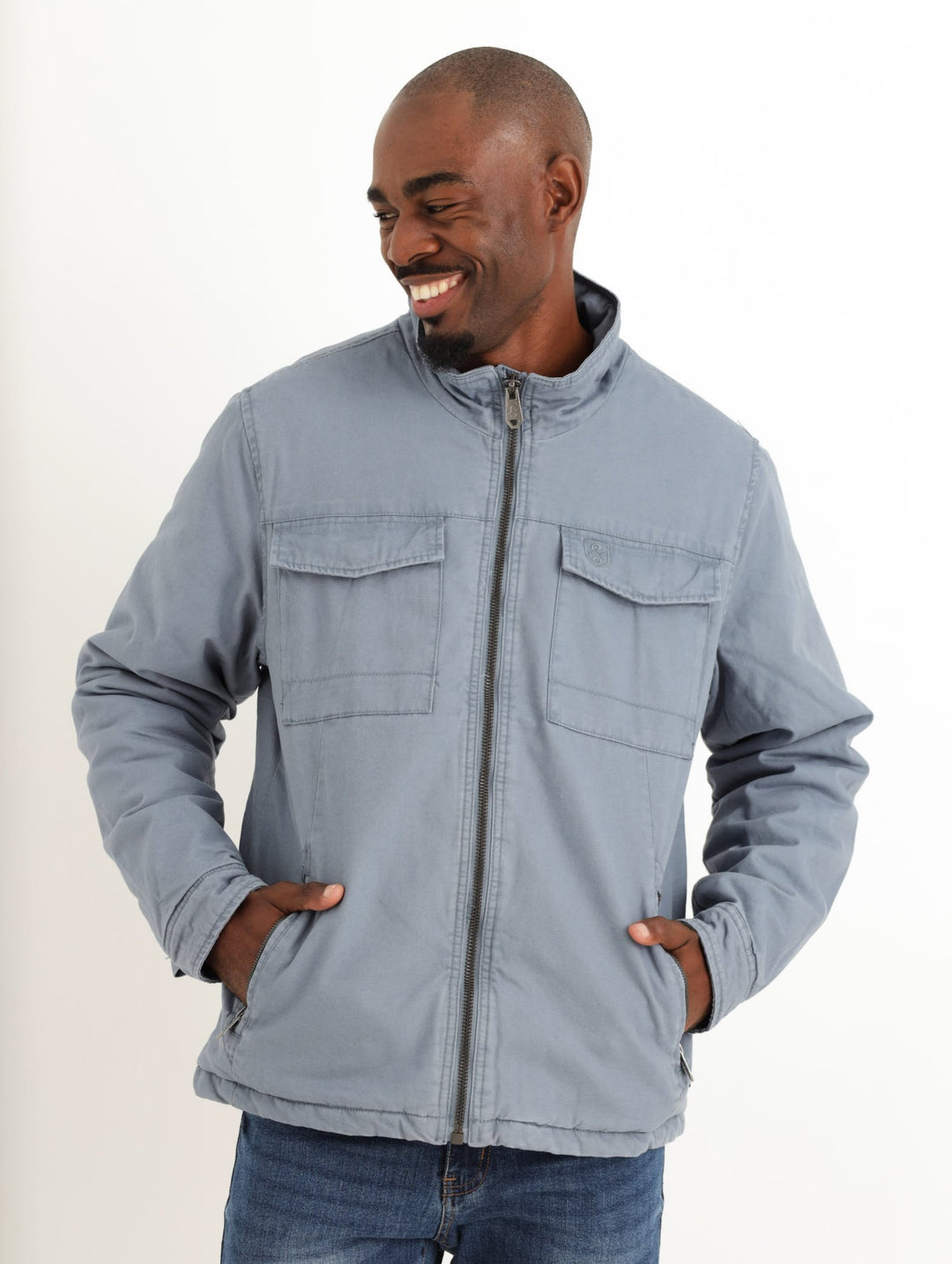 Men's Utility Cotton Jacket - Blue