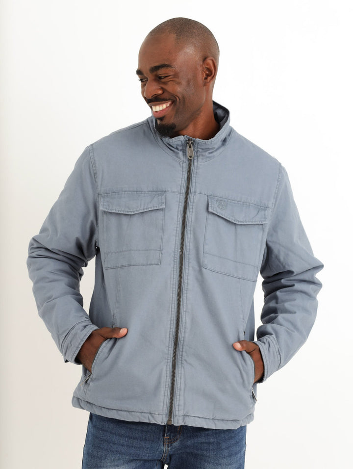 Men's Utility Cotton Jacket - Blue