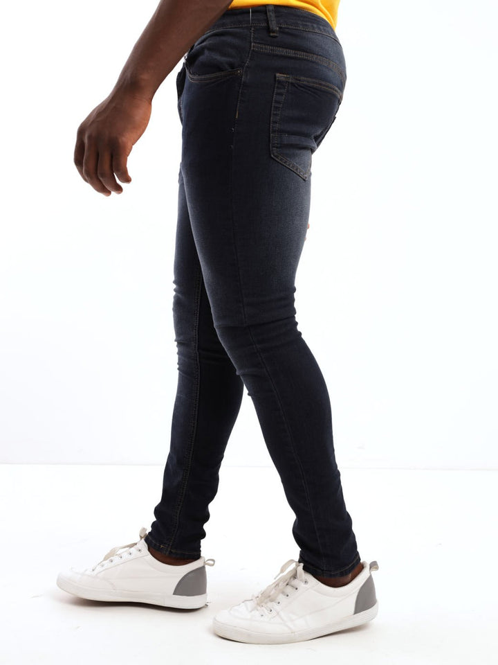 Men's Raw Wash Super Skinny Basic Denim Jean
