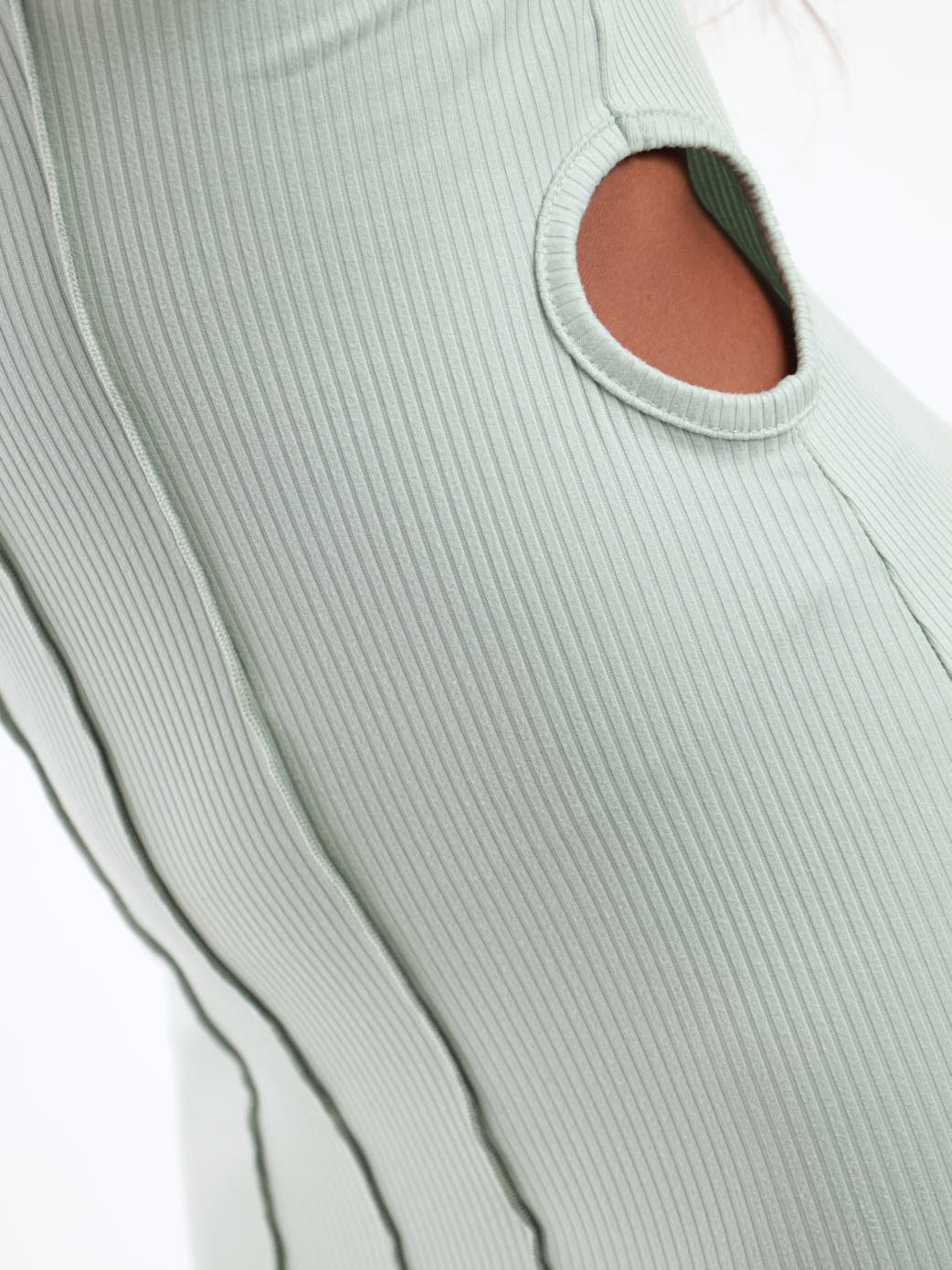 Ladies Lettuce Edge Tube Dress - Light Blue