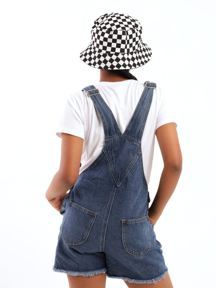 Girls Denim Dungaree - Dark Blue