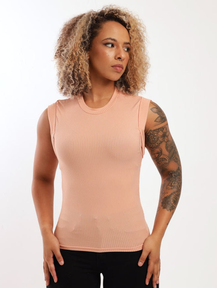 Ladies Side Ruched Top - Blush