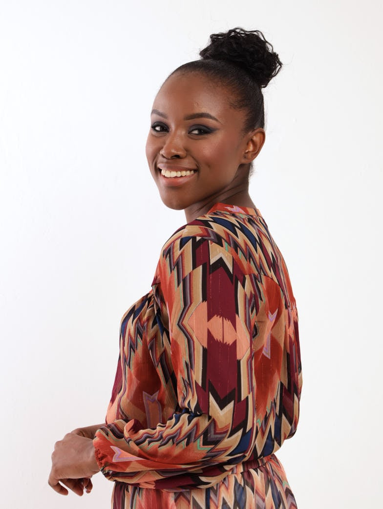 Ladies Chevron Print Gypsy Blouse