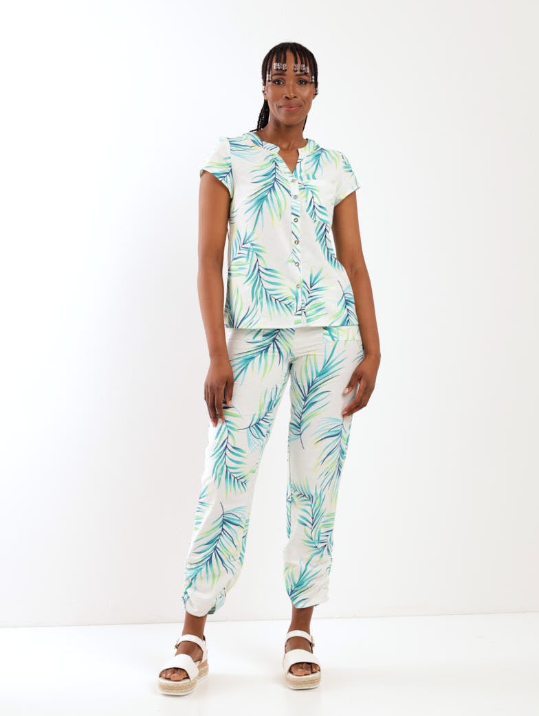 Ladies Tropical Printed Blouse