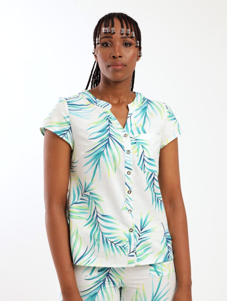 Ladies Tropical Printed Blouse