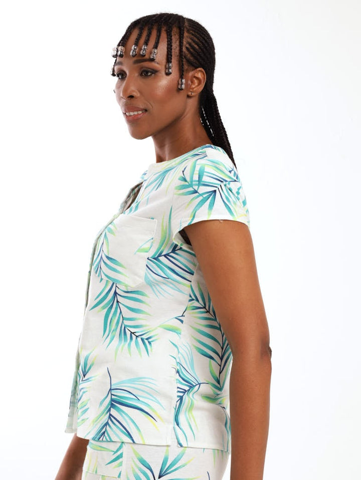 Ladies Tropical Printed Blouse