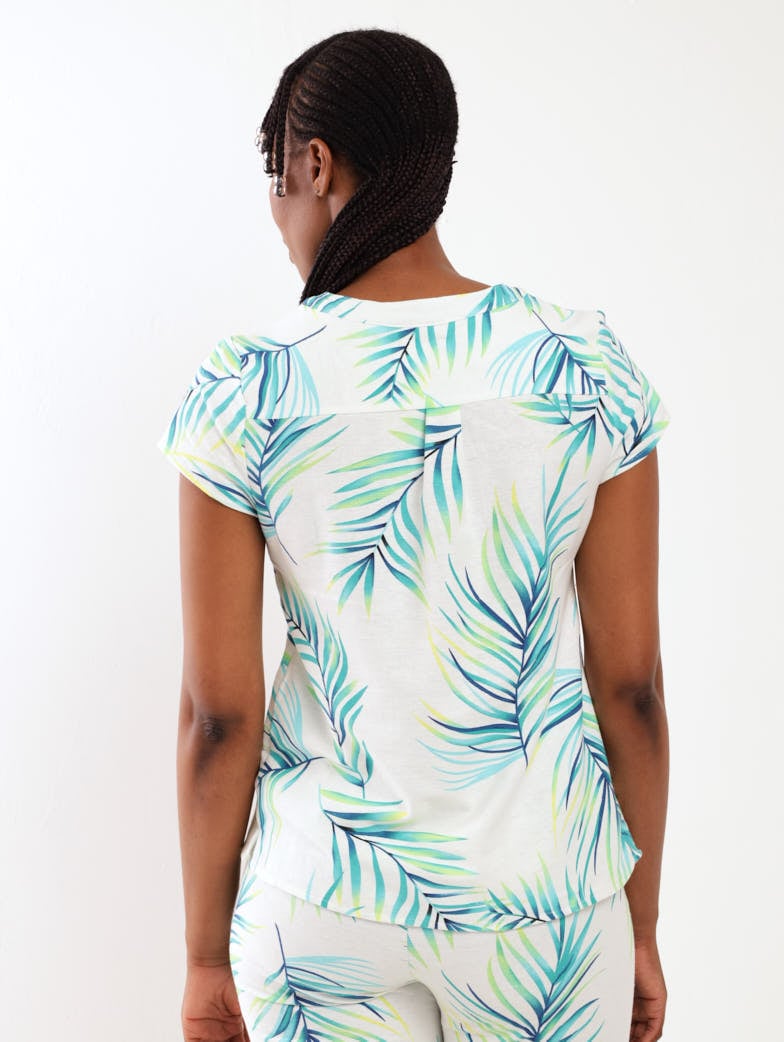 Ladies Tropical Printed Blouse