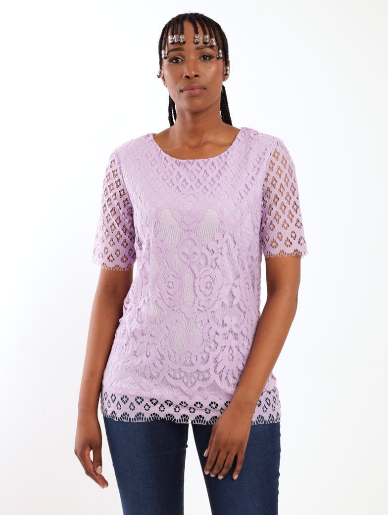 Ladies Lace Top - Lilac