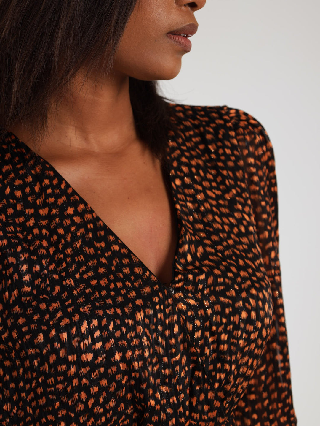 Ladies Wrap Waisted Tiered Tea Dress - Black