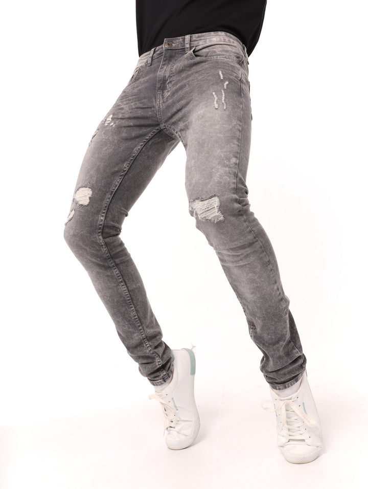 Men's Light Grey R&R Super Skinny Denim Jean