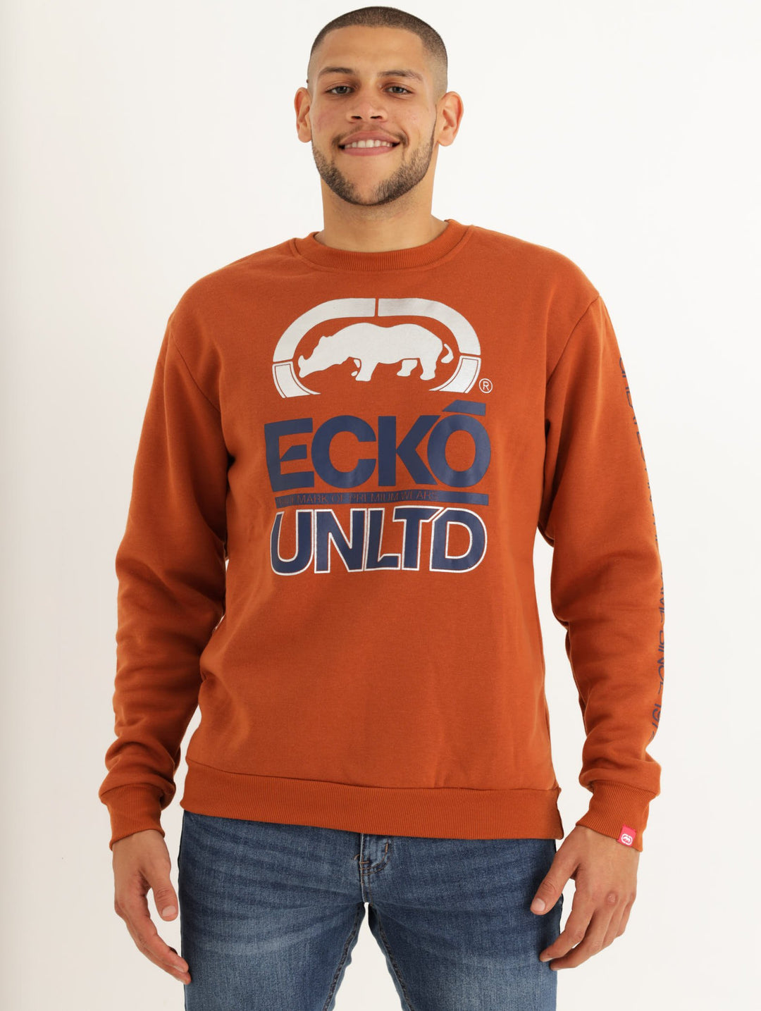Men's Rhino Logo Crew Pullover - Rust