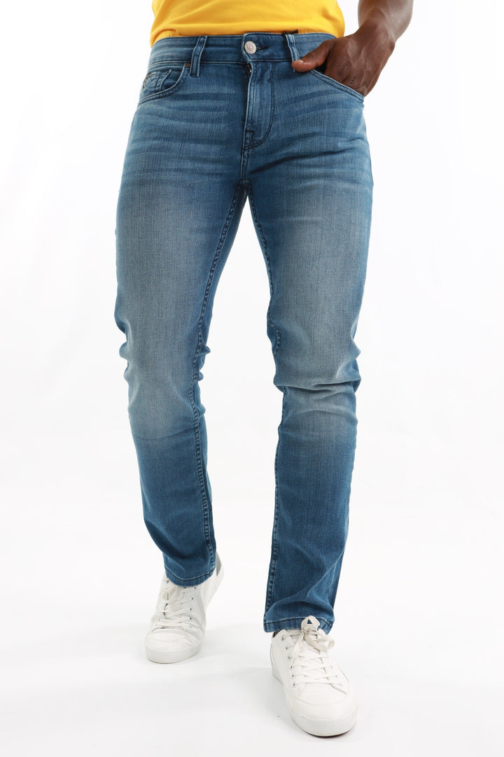 Men's Medium Wash Slim Straight Denim Jean