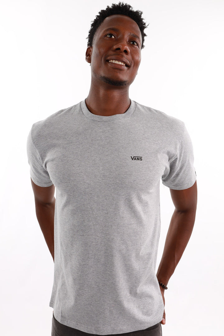 Men's Vans Left Chest Logo Short Sleeve Tee - Grey Melange