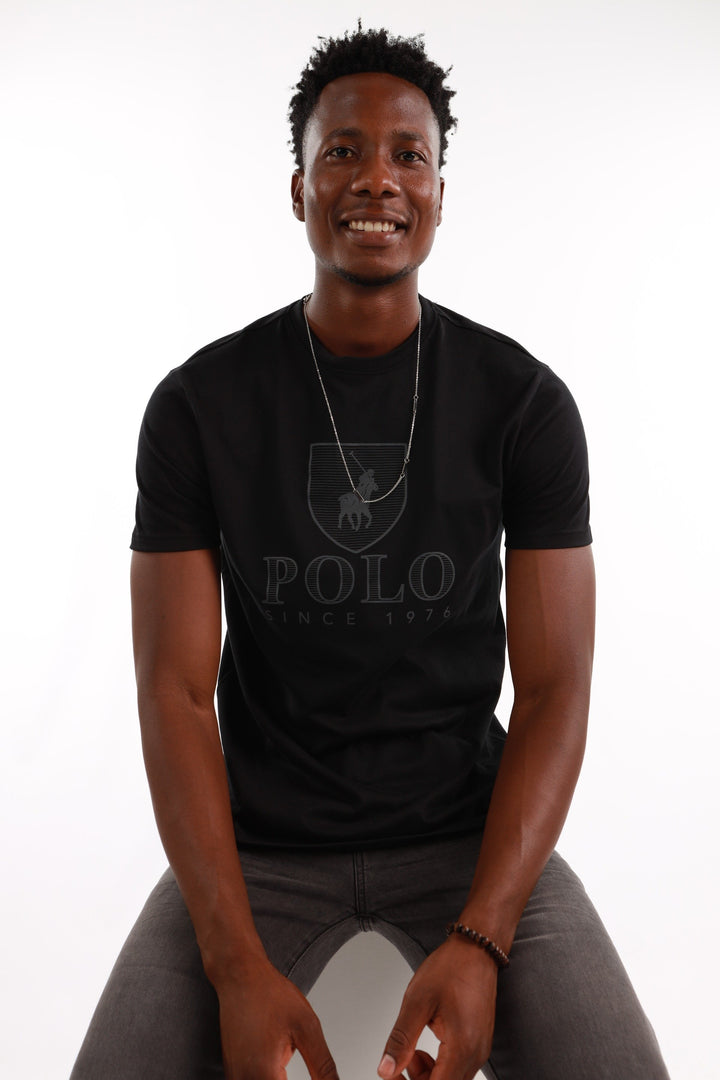 Men's Cory Crest Crew Neck T-Shirt - Black