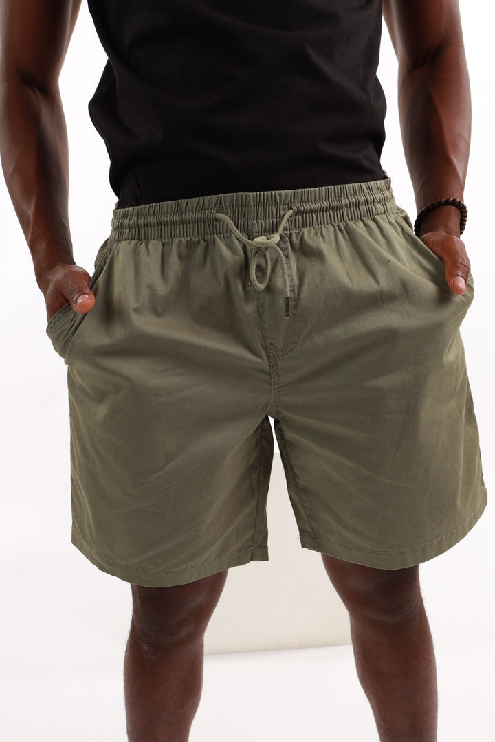 Men's Basic Pull-On Short -Olive