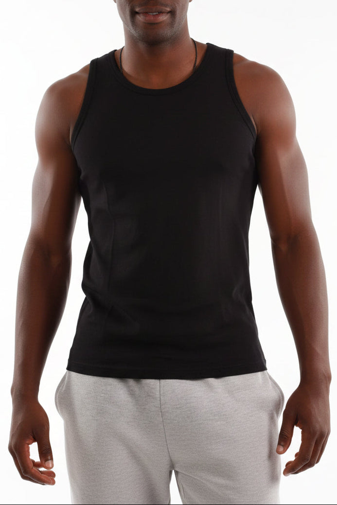 Men's 2 Pack Sleeveless Vest - Black/Grey