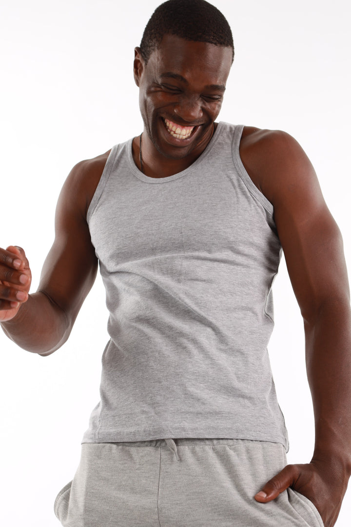 Men's 2 Pack Sleeveless Vest - Black/Grey