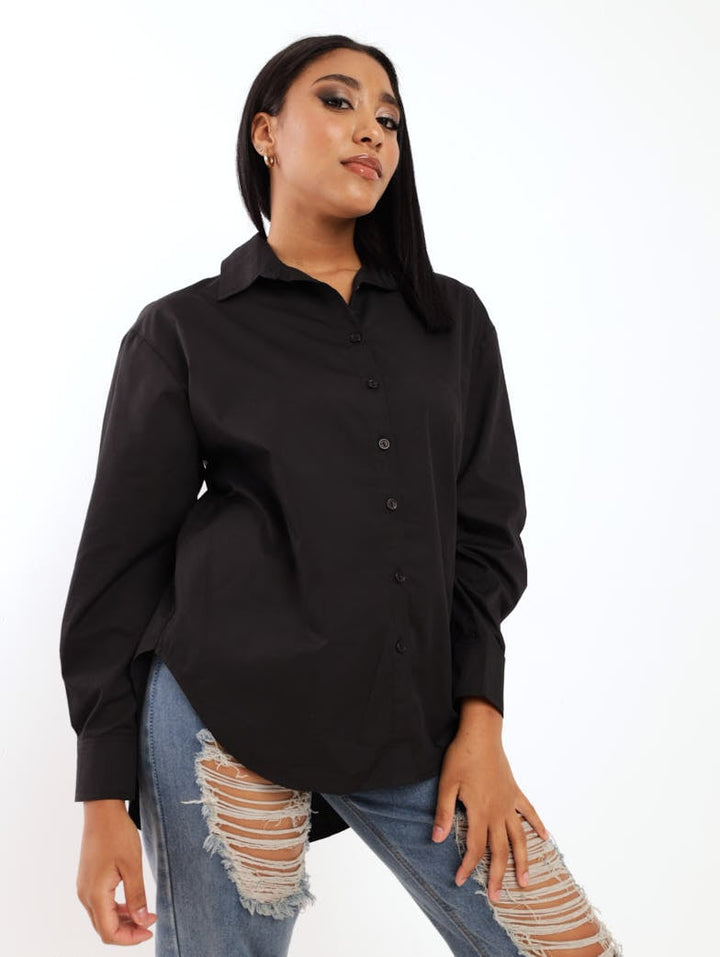 Ladies Oversized Shirt - Black