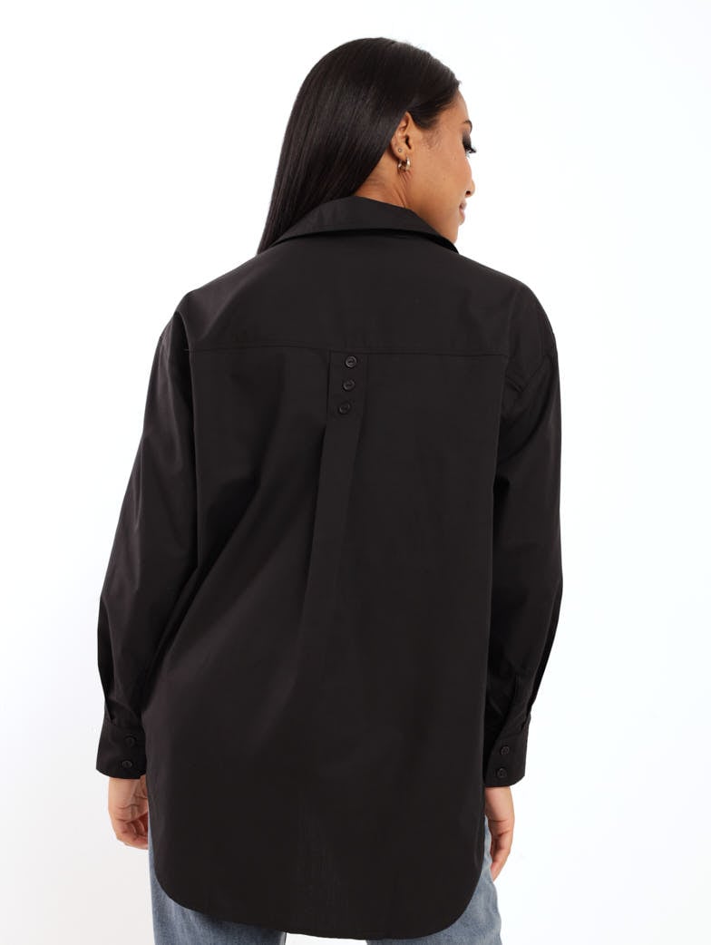 Ladies Oversized Shirt - Black
