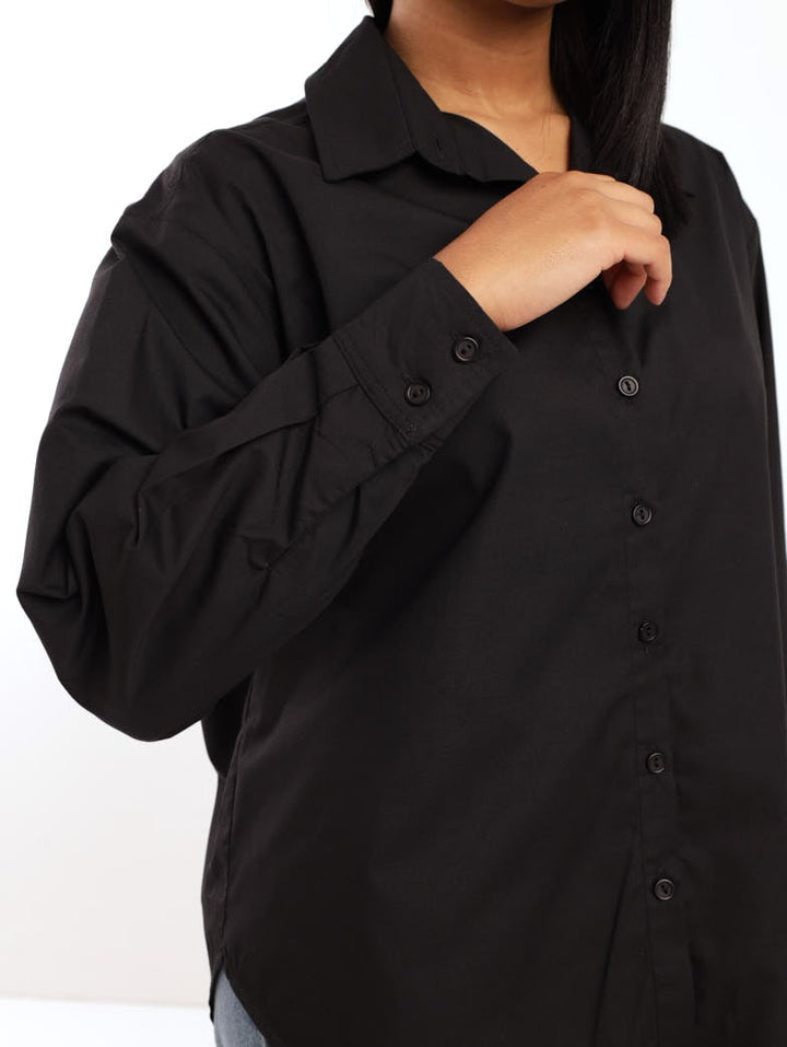 Ladies Oversized Shirt - Black