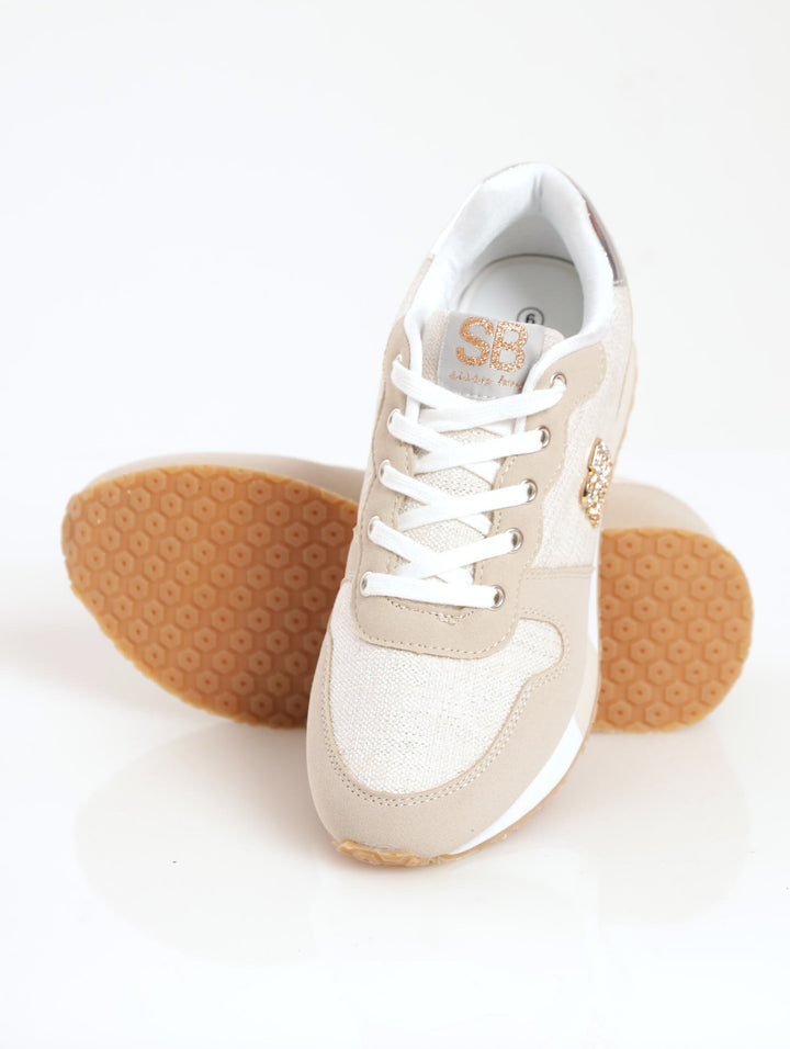 Ladies Sissy Boy Champagne O Clock Sneaker - Beige