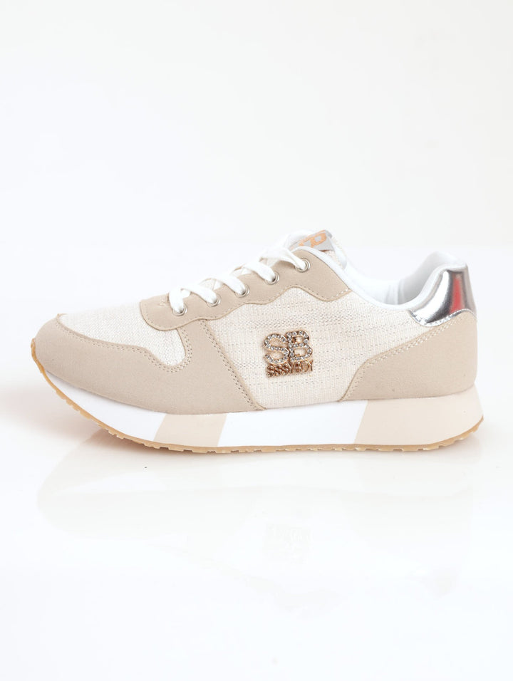 Ladies Sissy Boy Champagne O Clock Sneaker - Beige