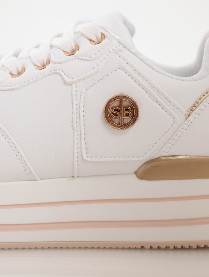 Ladies Sissy Boy Court Side Sneaker - White