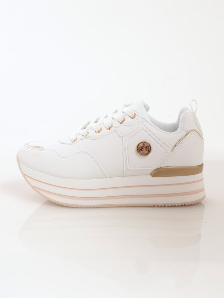 Ladies Sissy Boy Court Side Sneaker - White