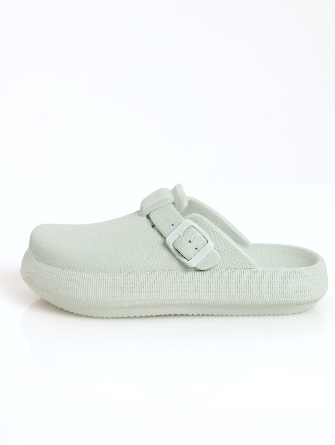 Ladies EVA Moulded Clog Shoe With Buckle - Sage