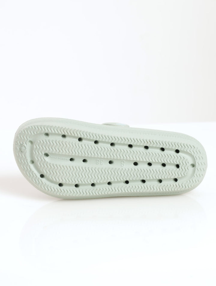 Ladies EVA Moulded Clog Shoe With Buckle - Sage