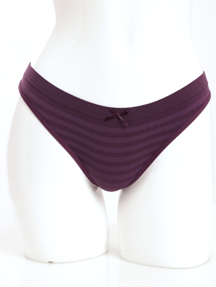 Ladies 3 Pack Seamless G-String Panty - Wine/Teal/Black