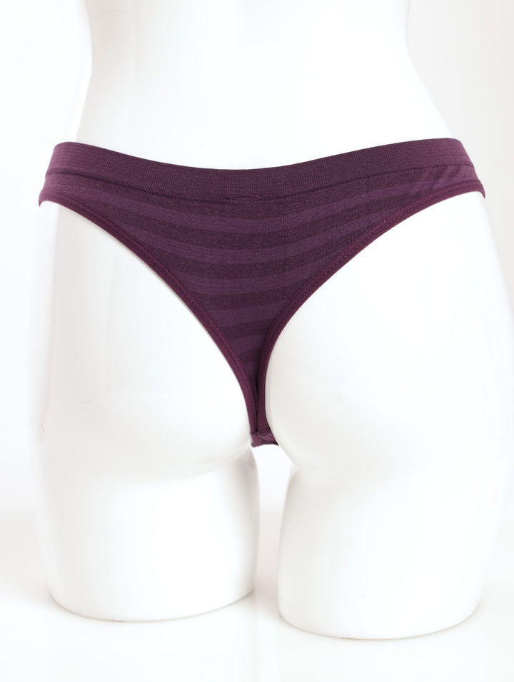 Ladies 3 Pack Seamless G-String Panty - Wine/Teal/Black