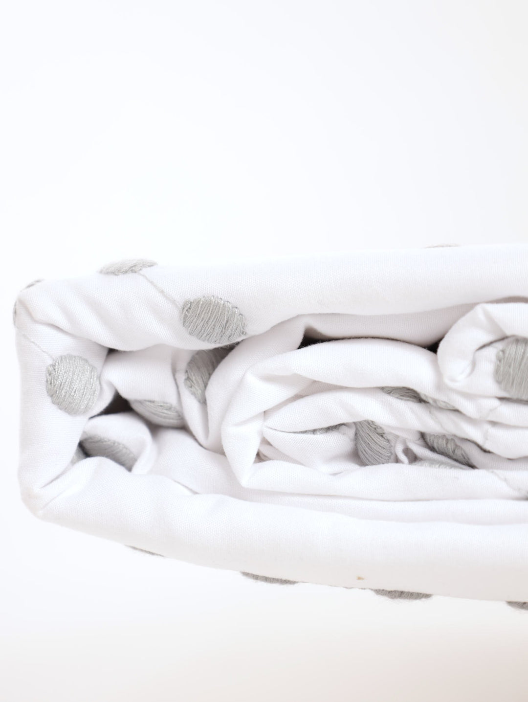 Scalloped Embroidery Duvet Set - Grey