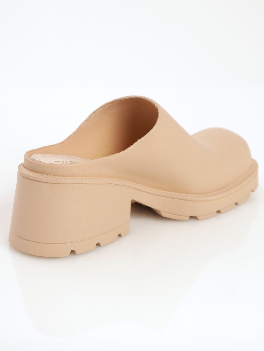 Ladies Chunky Moulded Clog Shoe - Natural