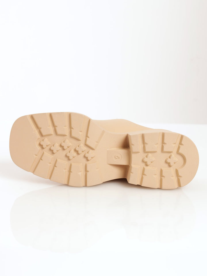Ladies Chunky Moulded Clog Shoe - Natural