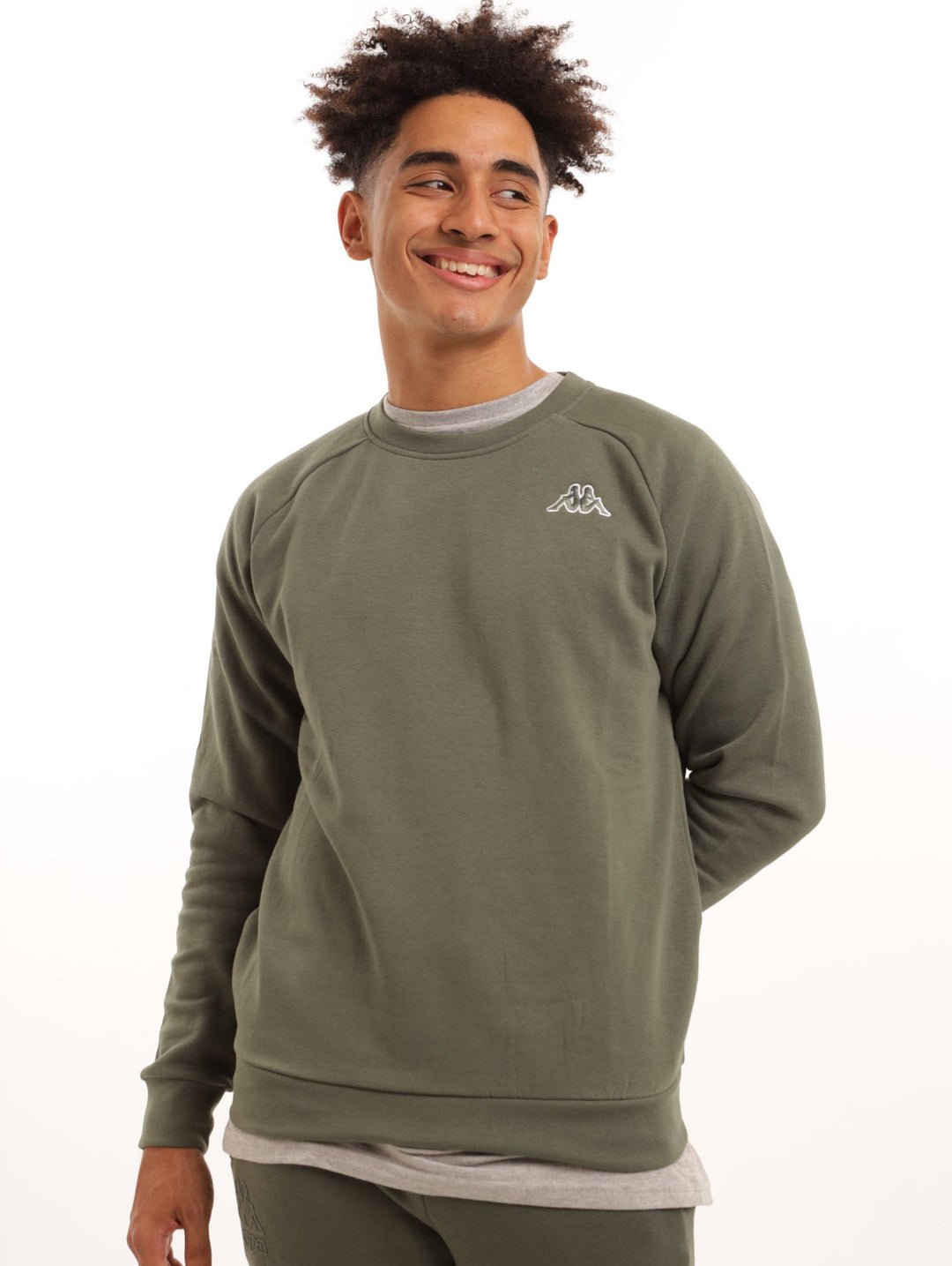 Men's Kappa Logo Caimal Crew Top - Olive
