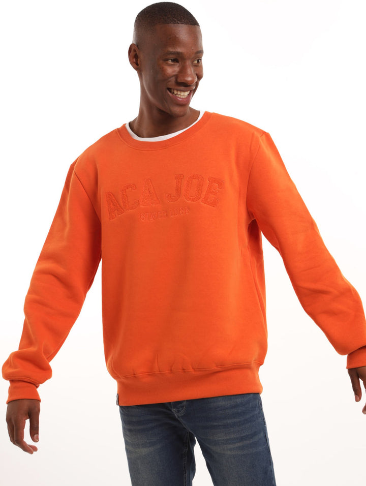 Men's Crew Pullover - Orange