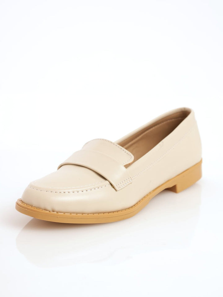 Ladies Penny Moccasin Loafer - Beige
