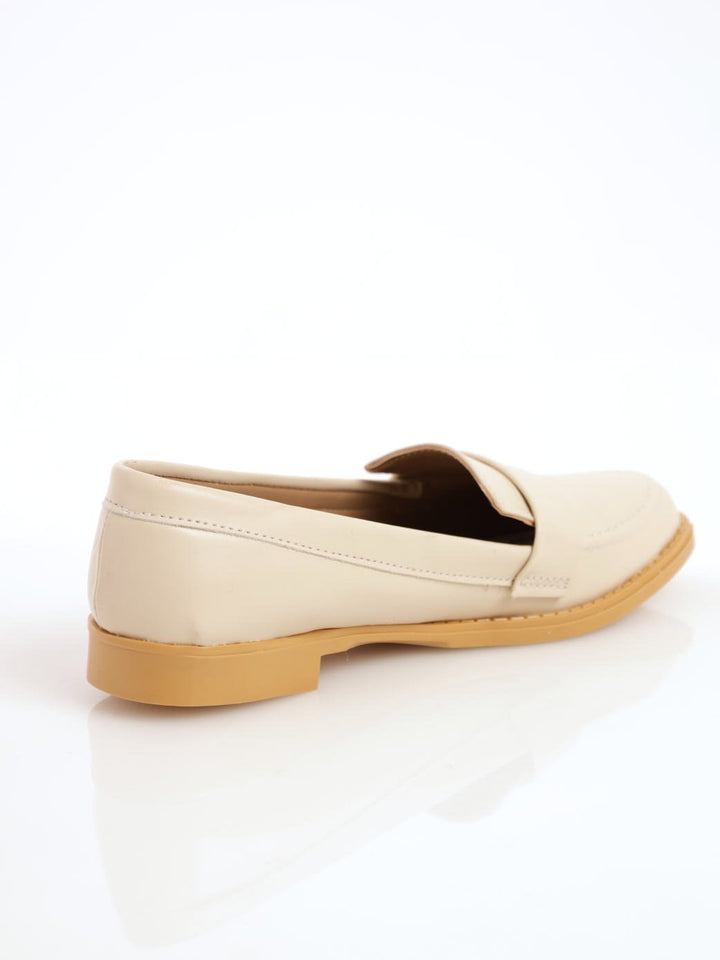 Ladies Penny Moccasin Loafer - Beige