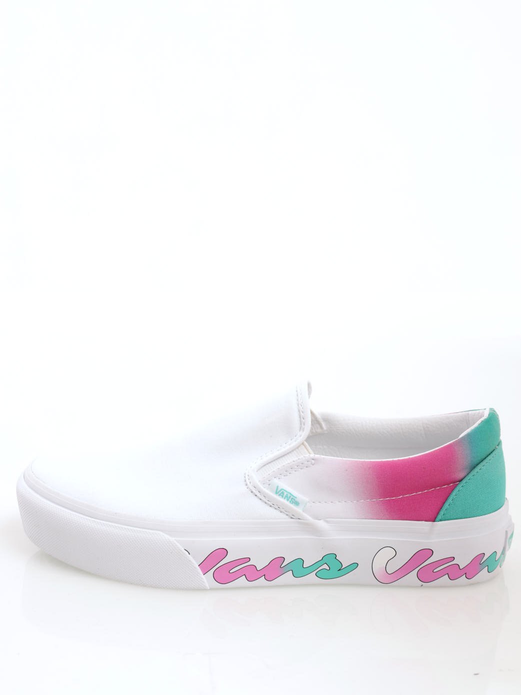 Ladies Classic Slip-On Platform Sneaker - White