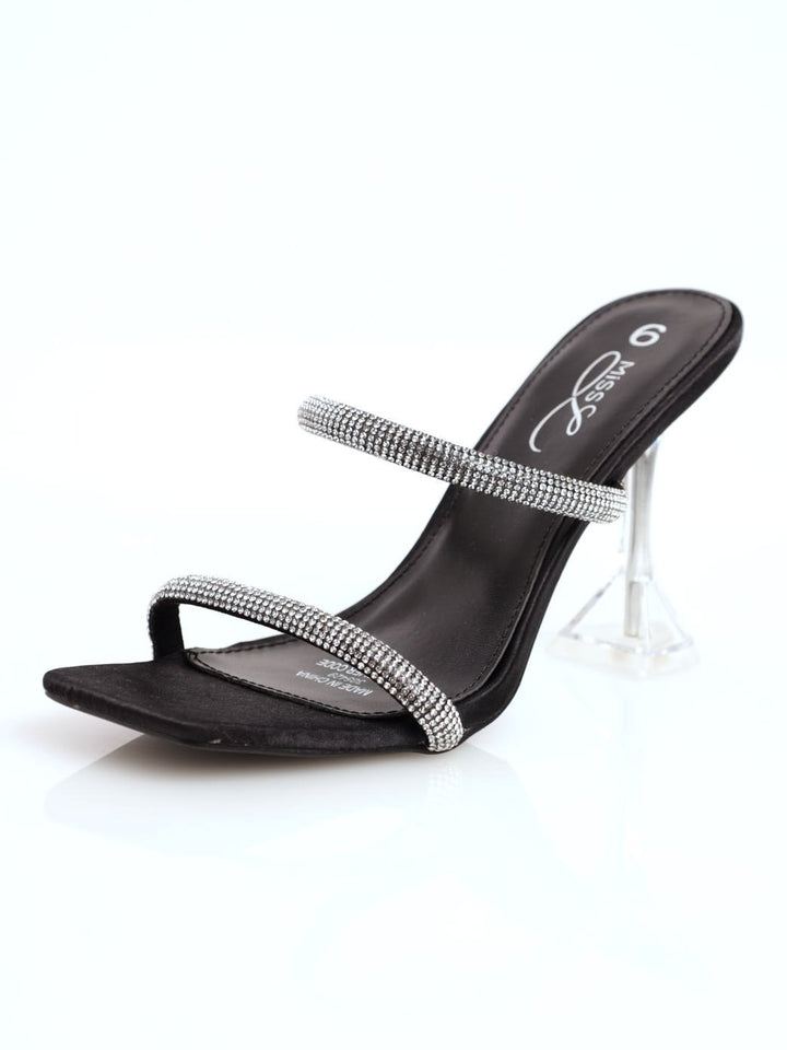 Ladies Shaped Stiletto Mule Heel - Clear