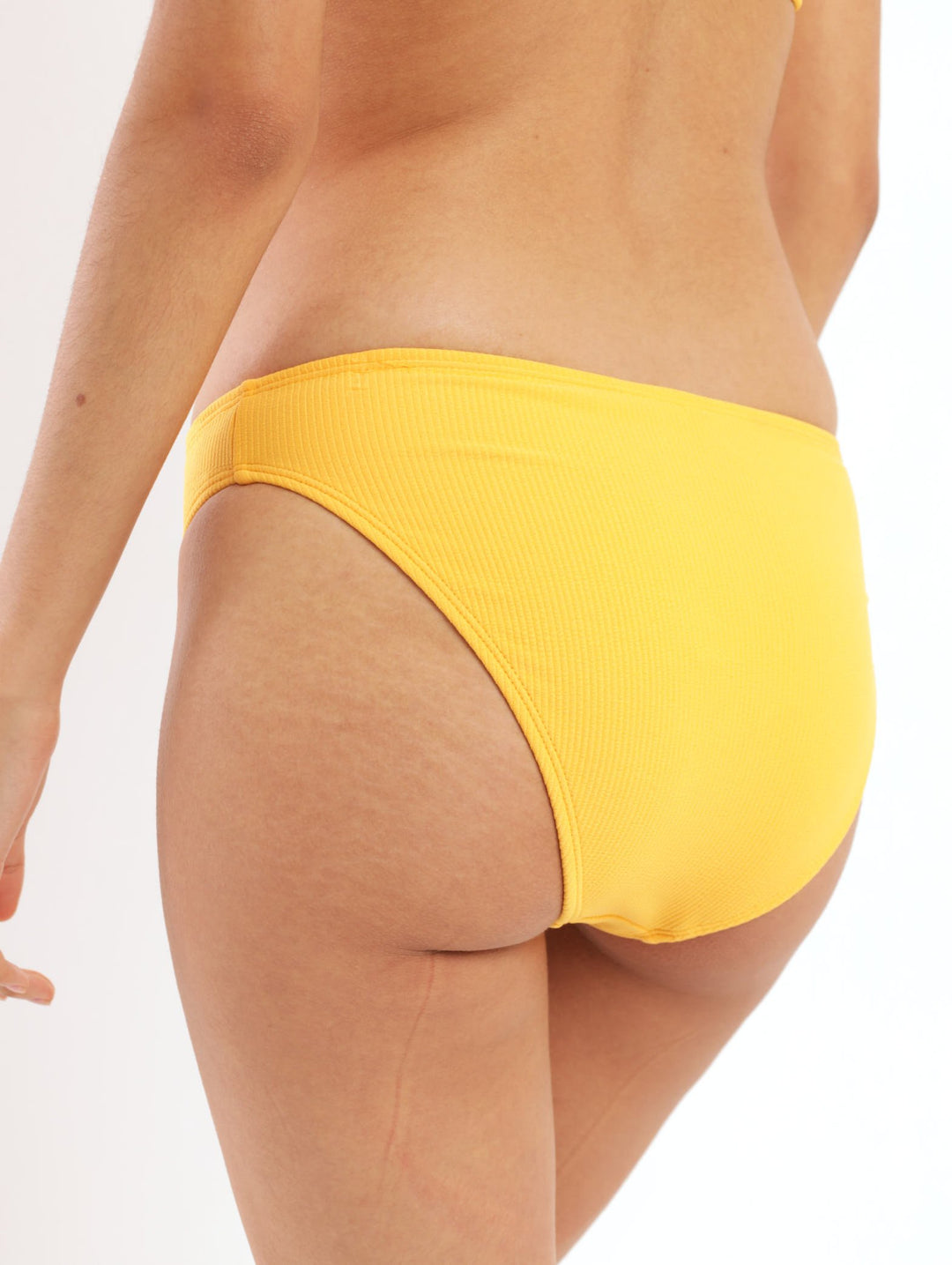 Ladies Ribbed Bikini Bottom - Yellow