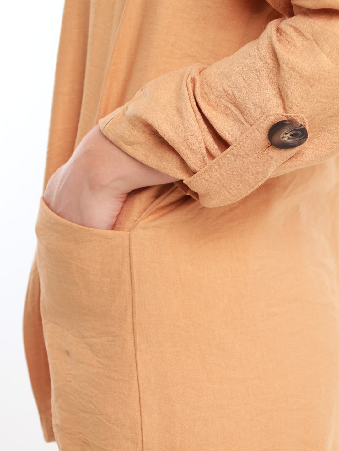 Ladies Long Sleeve Casual Blazer - Caramel