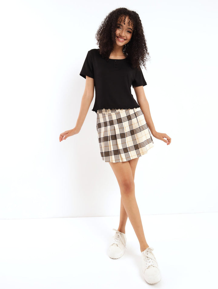 Ladies Ribbed Tee - Black