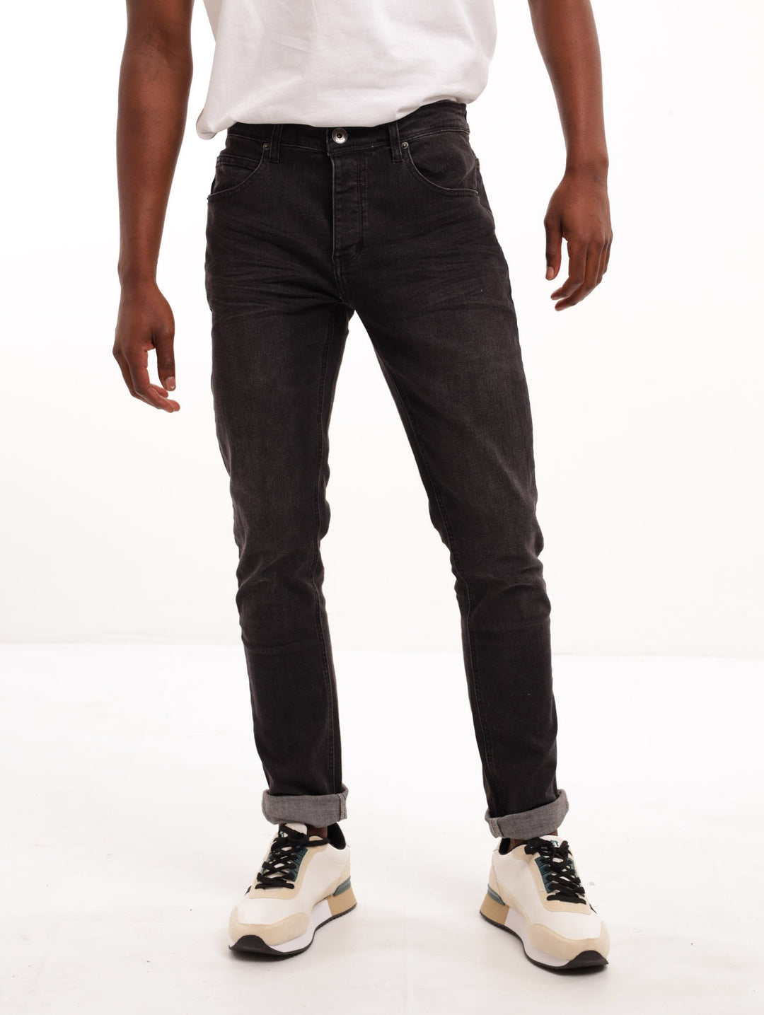 Men's Dark Grey Skinny Fit Denim